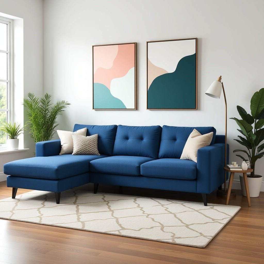 Silvia 4 Seater Fabric L Shape Sofa For Living Room - Torque India